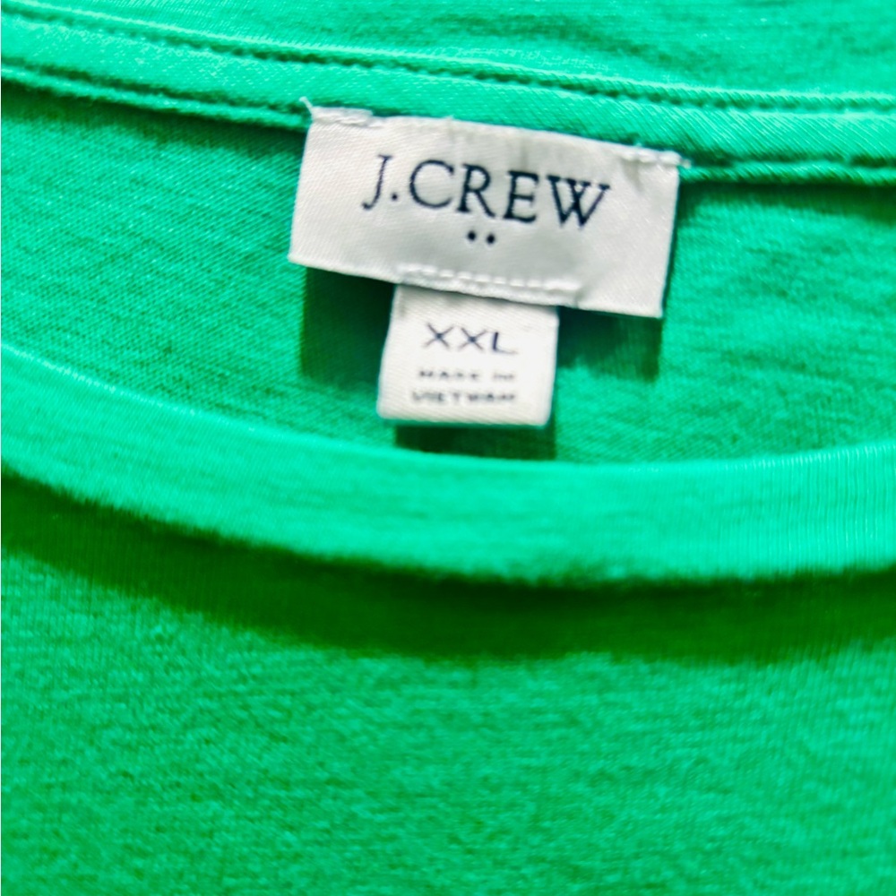J. Crew Factory Kelly Green Puff Eyelet Sleeve T-Shirt - Picture 5 of 7